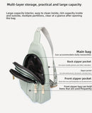 Women's Soft PU Leather Sling Bag Crossbody Chest Purse with Adjustable Boho Strap - Lightweight Multi-Pocket Shoulder Daypack for Travel & Daily Use - White-5