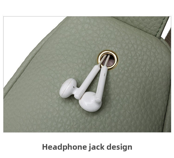 Women's Soft PU Leather Sling Bag Crossbody Chest Purse with Adjustable Boho Strap - Lightweight Multi-Pocket Shoulder Daypack for Travel & Daily Use - White