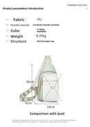 Women's Soft PU Leather Sling Bag Crossbody Chest Purse with Adjustable Boho Strap - Lightweight Multi-Pocket Shoulder Daypack for Travel & Daily Use - Light green-4