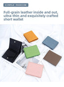 Women's Genuine Leather Bi-fold Wallet - Slim Short Purse with Coin Pocket & RFID Blocking - Soft Cowhide Minimalist Card Holder - Black-6