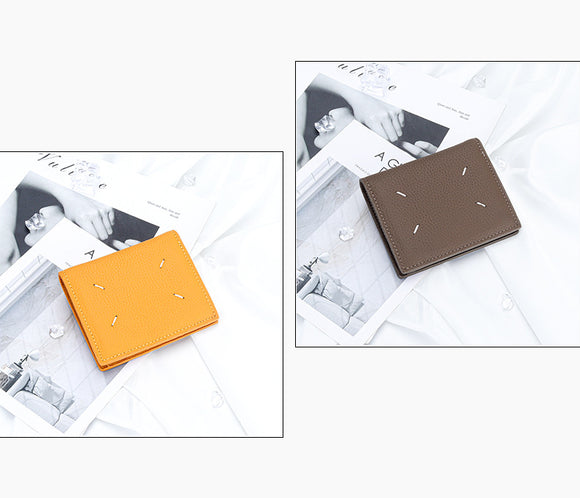 Women's Genuine Leather Bi-fold Wallet - Slim Short Purse with Coin Pocket & RFID Blocking - Soft Cowhide Minimalist Card Holder - Black