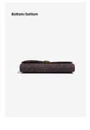 Retro Woven Baguette Handbag for Women Suede Texture PU Leather Shoulder Crossbody Bag Elegant Evening Clutch Black-13