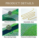Luxury Black Rhinestone Evening Clutch Bag Women Crystal Sparkle Formal Purse with Chain Strap for Wedding Party Prom-4