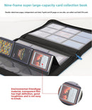 Premium Toploader Binder 9 Pocket 216 Capacity Trading Card Album Zippered PU Leather Storage Holder for Sports TCG & AFL Cards Black-5