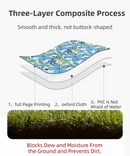 Coffee White Grid Foldable Waterproof & Moisture-Proof Picnic Blanket 150x100CM - 600D Three-Layer Composite Oxford Extra Large Mat for Beach & Camping-4