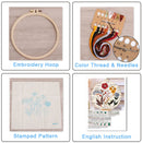 Christmas Embroidery DIY Kit with 20CM Faux Bamboo Hoop - Nordic Style Cross Stitch Material Pack (Style 5)-2