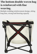 Black Outdoor Folding Camping Chair - Portable Lounge Chair, Lightweight Beach Chair, Fishing Stool, and Picnic Seat, Perfect for Outdoor Adventures-3