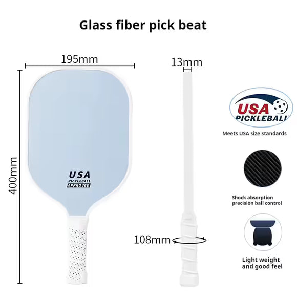 Dark Blue Fiberglass Pickleball Paddle Set - 4 Minimalist Paddles, 8 Balls, and 2 Carry Bags for Outdoor Play