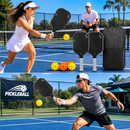 Grey T700 Carbon Fiber Pickleball Paddle Set - 16mm Textured Matte Finish with Oxford Carry Bag & PE Balls-4