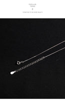 Silver Interlocking Double Ring Necklace – Minimalist Zirconia Clavicle Chain with Adjustable Extender-5