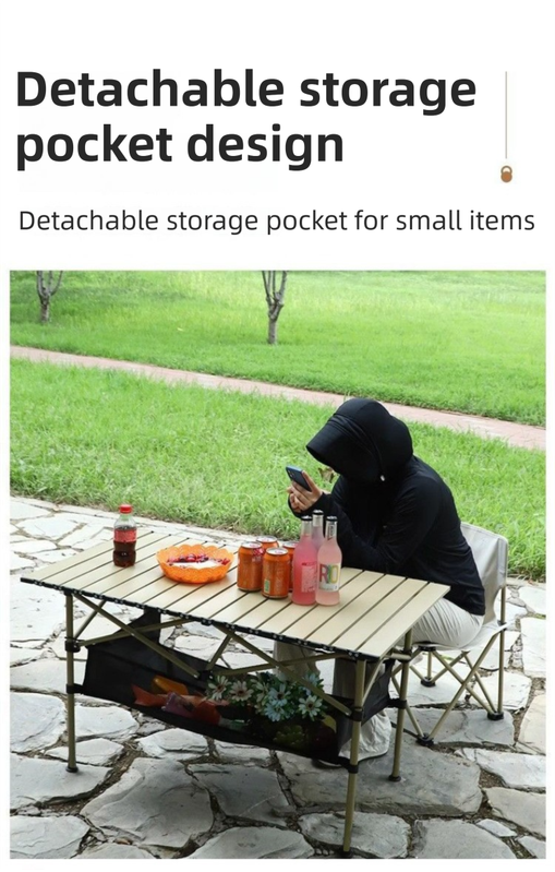 36CM Black Portable Folding Camping Chair with Storage Bag & Pocket - Heavy-Duty Carbon Steel Picnic Chair