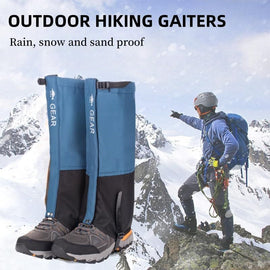 Black Breathable Nylon Waterproof Hiking Leg Gaiters and Snow Boot Gaiters (Fleece Lining) - Unisex Adjustable Sand & Mud Protection for Mountaineering & Desert Trekking, XL Size - 0