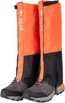 Orange Breathable Nylon Waterproof Hiking Leg Gaiters and Snow Boot Gaiters (Fleece Lining) - Unisex Adjustable Sand & Mud Protection for Mountaineering & Desert Trekking, S Size-1