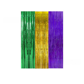5-piece Light Blue Laser Tinsel Foil Fringe Curtain - 1*1m Metallic Party Streamer Backdrop for Birthday, Wedding, Christmas, New Year & Event Decoration - Shimmering Photo Booth & Doorway Prop - 0