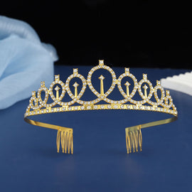 2-piece Golden and Silvery Birthday Girl Tiara and Sash Set - Elegant Rhinestone Alloy Crown with , Glitter "BIRTHDAY GIRL" Sash & Safety Pin - Perfect Princess Party Accessory for Women and Girls - 0