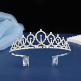 2-piece Silvery Birthday Girl Tiara and Sash Set - Elegant Rhinestone Alloy Crown with , Glitter "BIRTHDAY GIRL" Sash & Safety Pin - Perfect Princess Party Accessory for Women and Girls - 0