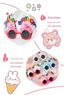 Red Pink Novelty Birthday Glasses - Fun Cake Design Party Props - Durable Plastic, Comfortable Fit, Unisex - Perfect for Kids and Adults Birthday Celebrations and Photo Booths-4
