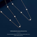 Silver Lucky Four Leaf Clover Necklace Women Delicate Clavicle Chain Sparkling Zirconia Charm Necklace Gift for Her-5