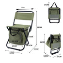 3-in-1 Blue Large Portable Folding Camping Chair with Zippered Cooler Bag and 35*35cm Thick Plush Seat Cushion, Outdoor Fishing and Picnic Stool with Backrest and 25 *27 *18.5cm Insulated Storage Pocket-5