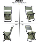 3-in-1 Blue Large Portable Folding Camping Chair with Zippered Cooler Bag and 35*35cm Thick Plush Seat Cushion, Outdoor Fishing and Picnic Stool with Backrest and 25 *27 *18.5cm Insulated Storage Pocket-6
