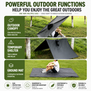 3-in-1 Brown Camping Rain Poncho / Outdoor Shelter Tarp / Ground Sheet (82.7 x 55 inch) with 2 Pairs Rain Shoe Covers - Large Backpack Coverage, Drawstring Hood and Carry Bag for Hiking Trekking Cycling Use-3