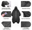 3-in-1 Green Camping Rain Poncho / Outdoor Shelter Tarp / Ground Sheet (82.7 x 55 inch) with 2 Pairs Rain Shoe Covers - Large Backpack Coverage, Drawstring Hood and Carry Bag for Hiking Trekking Cycling Use-2