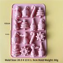 3-Piece Christmas Non-Stick Silicone Baking Mould Set of Santa, Reindeer, Gingerbread Man & Bell Shapes for Chocolate, Candy,  and Mousse Dessert - Easy to Release and Clean, Ideal Making Tools for Christmas in July, Winter Christmas & Secret Santa Gift-2