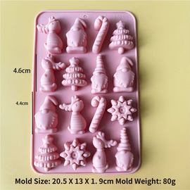 3-Piece Christmas Non-Stick Silicone Baking Mould Set of Santa, Reindeer, Gingerbread Man & Bell Shapes for Chocolate, Candy,  and Mousse Dessert - Easy to Release and Clean, Ideal Making Tools for Christmas in July, Winter Christmas & Secret Santa Gift - 0