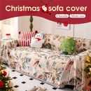 180 x 130 CM Christmas Jacquard Chenille Sofa Cover Throw Blanket with Tassel Fringe (Style 1), Elegant Festive Couch Protector Slipcover for Holiday Home Decor and Multi-Purpose Use-1