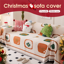 180 x 340 CM Christmas Jacquard Chenille Sofa Cover Throw Blanket with Tassel Fringe (Style 2), Elegant Festive Couch Protector Slipcover for Holiday Home Decor and Multi-Purpose Use-1