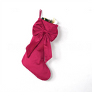 18 Inch Oversized Red Luxury Velvet Christmas Stocking with Bow & Loop, Fireplace Hanging Gift Bag, Holiday Mantel Decor and Present Holder-1