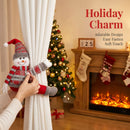 Snowman Christmas Curtain Tiebacks, Large Plush Doll Holdbacks - Curtain Festival Charm for Christmas in July, Winter Christmas, Yulefest, Secret Santa Gift-1