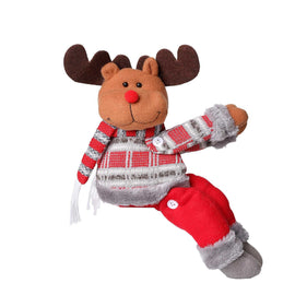 Reindeer Christmas Curtain Tiebacks, Large Plush Doll Holdbacks - Curtain Festival Charm for Christmas in July, Winter Christmas, Yulefest, Secret Santa Gift - 0
