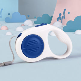 Blue 5M Automatic Retractable Dog Leash –Extendable Pet Lead with One-Button Brake Lock, Tangle-Free 360° Nylon Strap, Durable ABS Housing for Dogs and Puppies