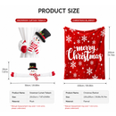 Christmas Flannel Throw Blanket and Snowman Curtain Tieback Set, 150x200cm Thick Fleece Sofa Blanket with 2 Plush Snowman Velcro Curtain Holders for Holiday Home Decor-6