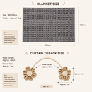 Grey Luxury Bubble Fleece Throw Blanket 180x200cm Sofa Couch Bed Blanket with FREE Pair of Flower Curtain Tiebacks, Soft Plush Textured Home Throw for Living Room Bedroom Decor-7