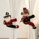 Christmas Snowman Curtain Tiebacks Set of 2, Festive Plush Curtain Holders for Window Drapes, Holiday Home Decor-3