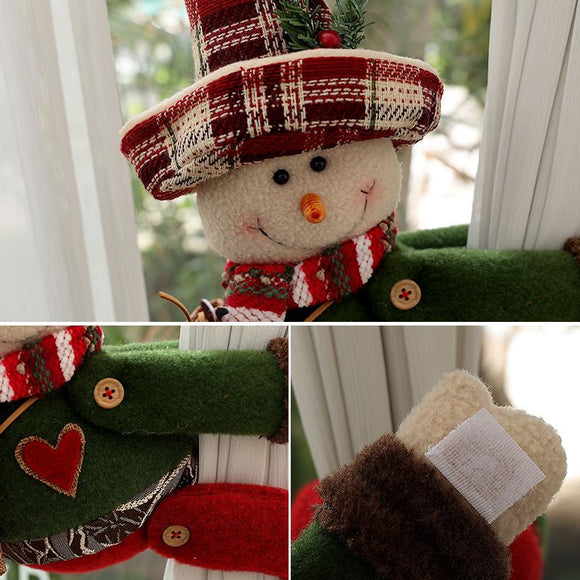 Christmas Home Comfort Set with Flannel Throw Blanket 130x150cm, Plush Indoor Slippers AU 4-5 and Snowman Curtain Tiebacks Set of 2, Festive Holiday Gift Bundle
