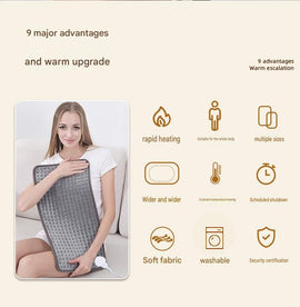 Electric Heating Pad 43x84cm with 9 Heat Levels and 4 Timer Settings, Washable Full Body Heating Mat for Back, Waist, Legs and Shoulders - 0