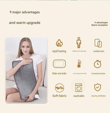 Electric Heating Pad 43x84cm with 9 Heat Levels and 4 Timer Settings, Washable Full Body Heating Mat for Back, Waist, Legs and Shoulders - 0