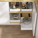 68CM White Extended Pull Out Cabinet Organizer (Small Tray 37 x 13.5 x 6cm) - Slide Out Drawer Shelves & Base Cabinet Storage Trays for Kitchen Spices, Bowls, and Cookware-2