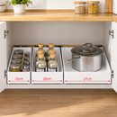3 Pieces White Extended Pull Out Cabinet Organizer Set (Small + Medium + Large Tray) - Slide Out Drawer Shelves & Base Cabinet Storage Trays for Kitchen Spices, Bowls, and Cookware-1