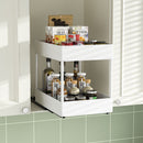 3 Pieces White Extended Pull Out Cabinet Organizer Set (Small + Medium + Large Tray) - Slide Out Drawer Shelves & Base Cabinet Storage Trays for Kitchen Spices, Bowls, and Cookware-4