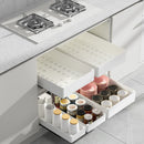3 Pieces Black Extended Pull Out Cabinet Organizer Set (Small + Medium + Large Tray) - Slide Out Drawer Shelves & Base Cabinet Storage Trays for Kitchen Spices, Bowls, and Cookware-4