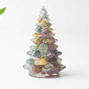 Jelly-like Iridescent Resin Crystal Christmas Tree Ornament - 55 x 87mm Decorative Mixed Gemstone Style Tabletop Tree for Festive Home Decor Gift Giving-1