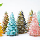 Jelly-like Iridescent Resin Crystal Christmas Tree Ornament - 55 x 87mm Decorative Mixed Gemstone Style Tabletop Tree for Festive Home Decor Gift Giving-2