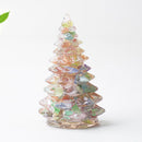 Jelly-like Iridescent Resin Crystal Christmas Tree Ornament - 55 x 87mm Decorative Mixed Gemstone Style Tabletop Tree for Festive Home Decor Gift Giving-8