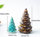 Colourful Cat eye Resin Crystal Christmas Tree Ornament - 55 x 87mm Decorative Mixed Gemstone Style Tabletop Tree for Festive Home Decor Gift Giving-5