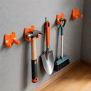10PCS Orange Garden Tool Holder with Mounting Screws - Double Hooks Wall Storage Bracket, Compact Garden Tool Organiser for Shovels, Rakes and Hand Tools-3
