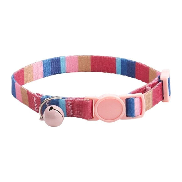 Style 3 Adjustable Anti-suffocation Cat Collar with Bell (15 to 30cm) -  Lightweight Printed Kitten Breakaway Neck Collar, Quick Release Safety Buckle, Colourful Pet Accessories, Style 1